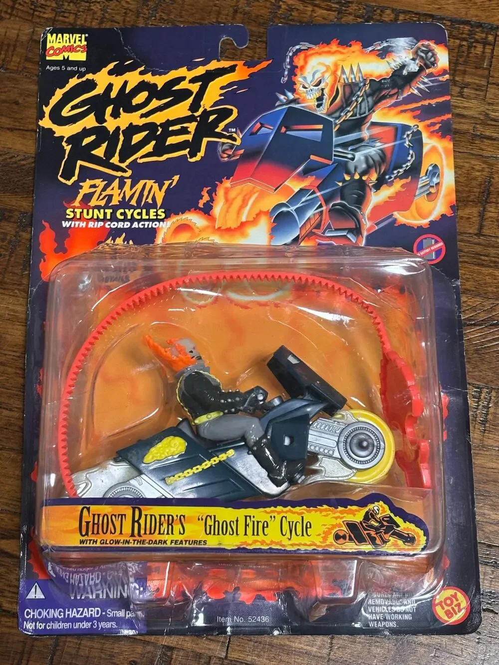 ToyBiz Marvel Comics Ghost Rider Flamin' Stunt Cycle Ghost Fire 1995 Figure New